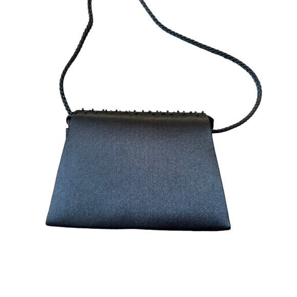 Vintage Sasha Black Beaded Crossbody Carry Evening Bag - Picture 5 of 10